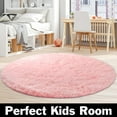 thumbnail image 4 of SHCKE Round Rug Fluffy Circle Rug Faux Fur Area Rug Soft Fluffy Carpets Shaggy Area Rugs for Living Room Bedroom Nursery Room, 4x4ft/5.3x5.3ft/6x6ft, 4 of 8