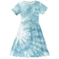 thumbnail image 7 of Odeerbi Toddler Girls Gradient Tie-Dye Skater Dress Summer Cute Flared Swing Dress Kids Short Sleeve Stretchy A Line Dress Toddler Girls Clothes, 7 of 7