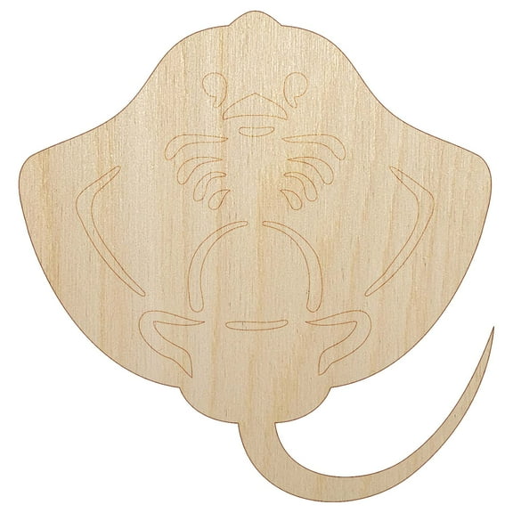 Baby Stingray Underside Wood Shape Unfinished Piece Cutout Craft DIY Projects - 4.70 Inch Size - 1/8 Inch Thick
