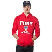 FDNY Adult Red Pullover Hoodie with Embroidered Applique Design