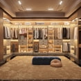 thumbnail image 2 of Homieasy 71'' - 110'' W Closet System with Wooden Drawers and Hanging Rods, White Oak, 2 of 7
