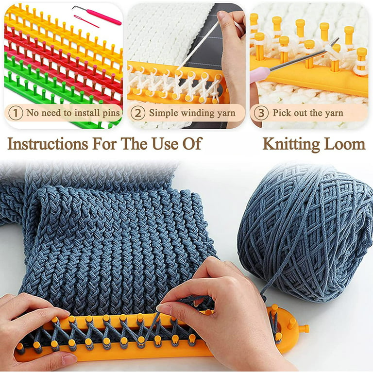 DEFNES Knitting Loom Kit, DIY Craft Knitting Board Looms with Loom Pick  Tool and Needle, Durable & Safe, Creativity for Kids Small Knitting Loom  Kit - Perfect for Scarf, Hat, Sock, Shawl