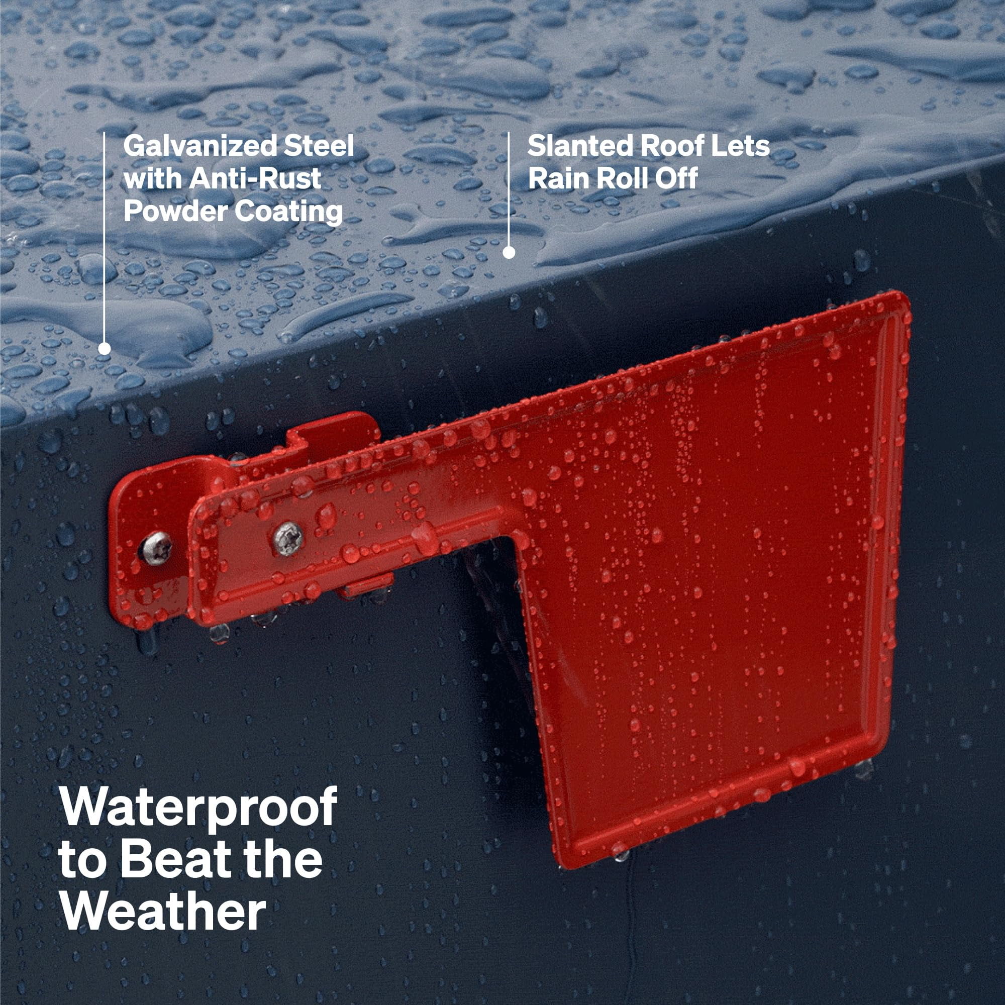 Adoorn Lockable Post Mount Mailbox | Small (Malbec), Size 12 x 12 x 18.5 (HxWxD) Anti-Theft Locking Mailbox with 2 Keys, Modern Mailbox with Flag, Weatherproof Mailboxes for Outside