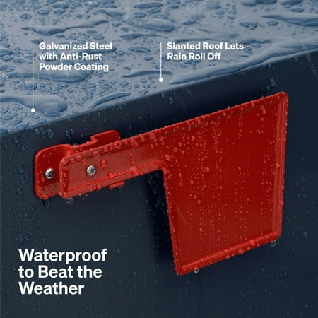Adoorn Lockable Post Mount Mailbox | Small (Aegean Sea), Size 12 x 12 x 18.5 (HxWxD) Anti-Theft Locking Mailbox with 2 Keys, Modern Mailbox with Flag, Weatherproof Mailboxes for Outside (See the picture for the color)