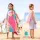 thumbnail image 2 of Toalla de playa con capucha para niños Joiedomi, diseño de sirena rosa, 61 x 61 cm, 2 of 7