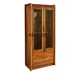 thumbnail image 2 of Gabinete de vino de madera maciza A16, dos puertas, seda dorada, nogal, moderno gabinete alto chino para sala de estar, vitrina con puerta de vidrio para pared, 2 of 4