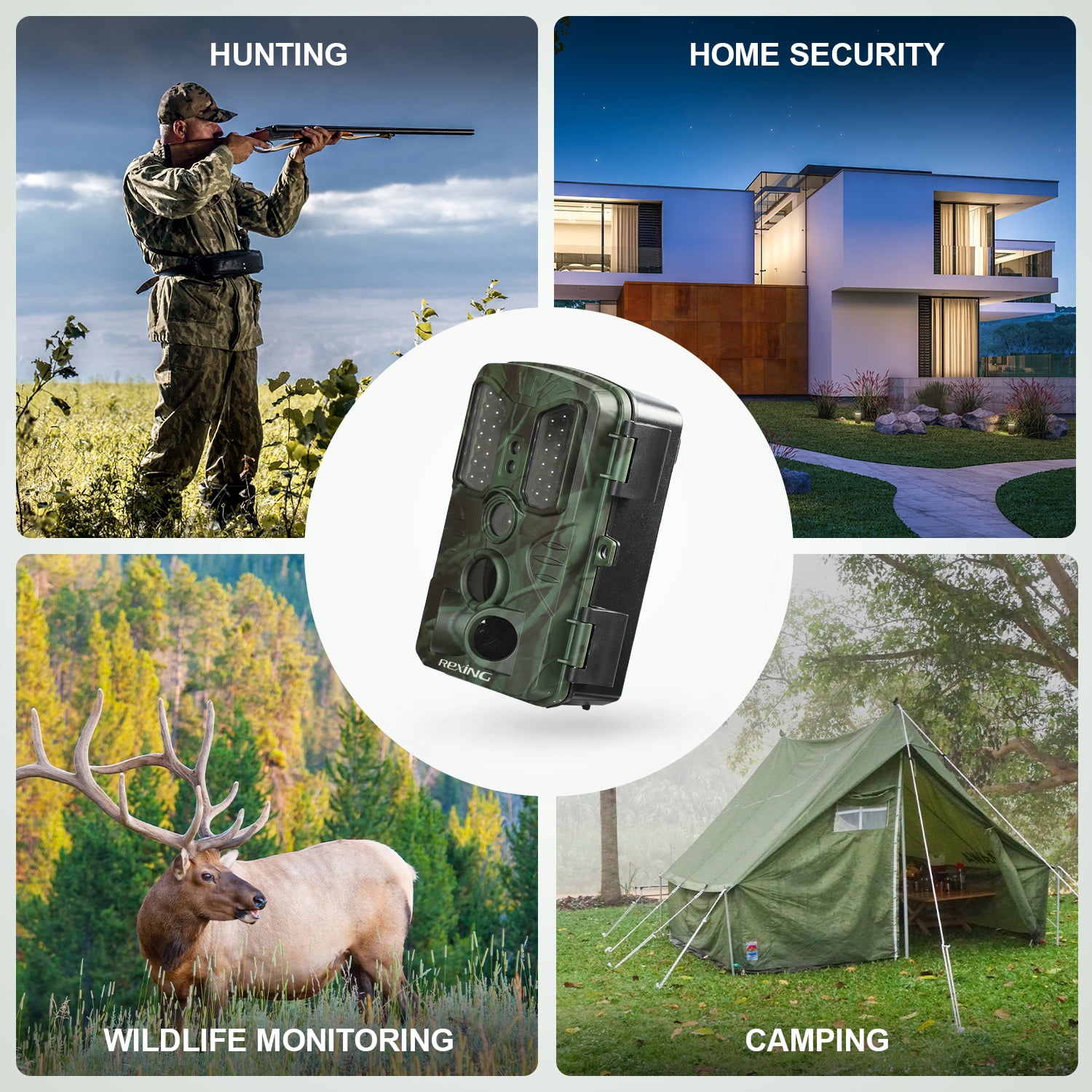 Rexing H1 Blackhawk  1080P 16MP Trail Surveillance Camera for Outdoor, Hunting Camera