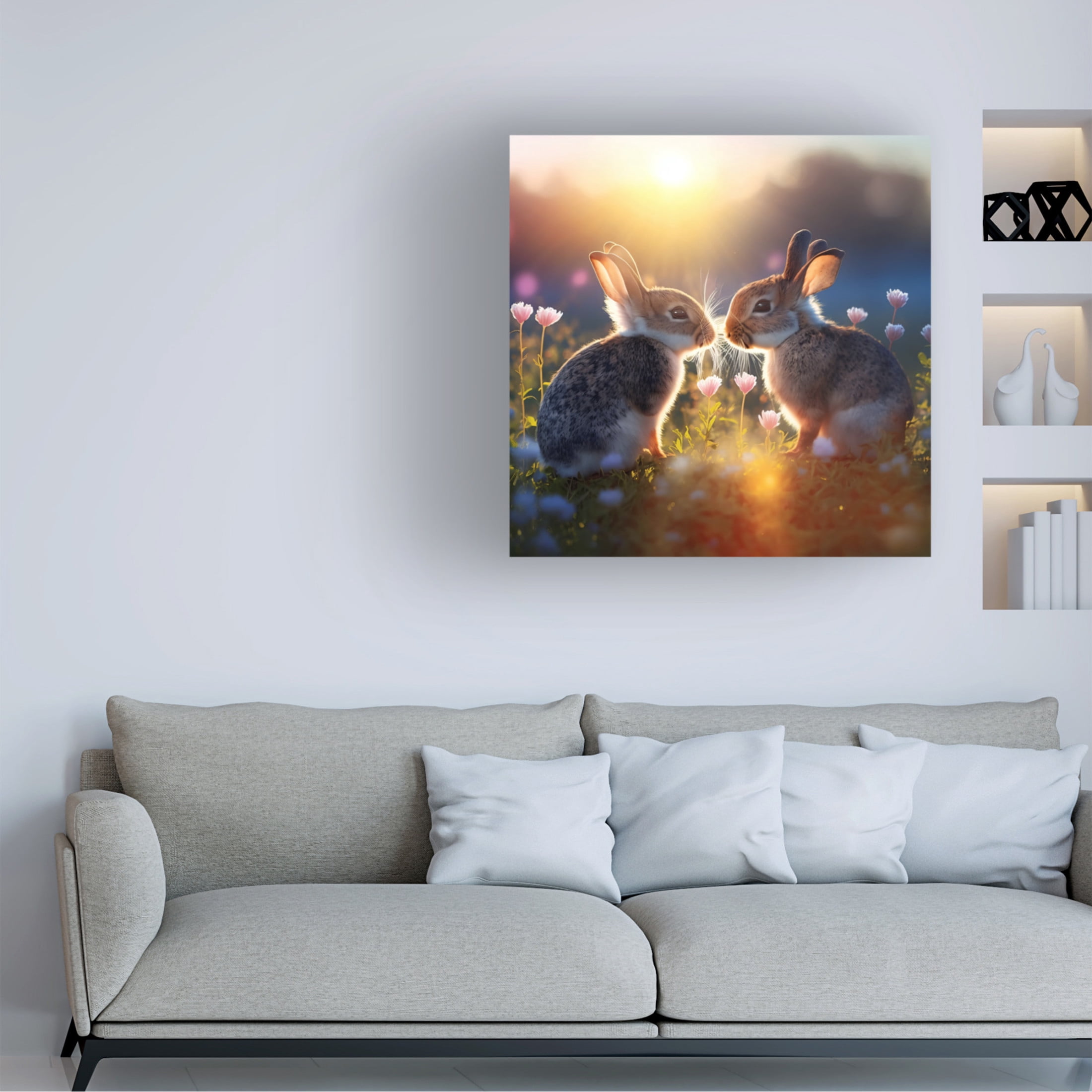 Canvas Wall Art - Ray Heere 'Woodland Animals 35' Wall Art for Living Room, Bedroom, or Office Décor by Trademark Fine Art - 35 x 35 Inches