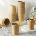 thumbnail image 5 of Hottest 100 Pack 8 oz Kraft Paper Cups, Disposable Coffee Cups, Disposable Drinking Cups, for Sundae Bar, Frozen Yogurt, 5 of 8