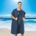 thumbnail image 4 of Surf Poncho Changing Robe Front Lightweight Microfiber with Soft Wetsuit Changing Towel for Outdoor Sports, Swim - Navy Blue, 4 of 8