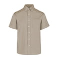 thumbnail image 1 of Camisa de Gabardina Manga Corta para Caballero, Color Beige, Talla Grande, 50% Algodón y 50% Poliéster. Yazbek C0606, 1 of 3