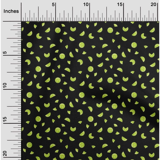 oneOone Cotton Silk Fabric Lemon Slice Vegetable Decor Fabric Printed BTY 42 Inch Wide