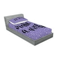 thumbnail image 2 of Ambesonne Saying Fitted Sheet & Pillow Sham Set, Uplifting Wish Slogan, Twinxl, Violet Black, 2 of 2