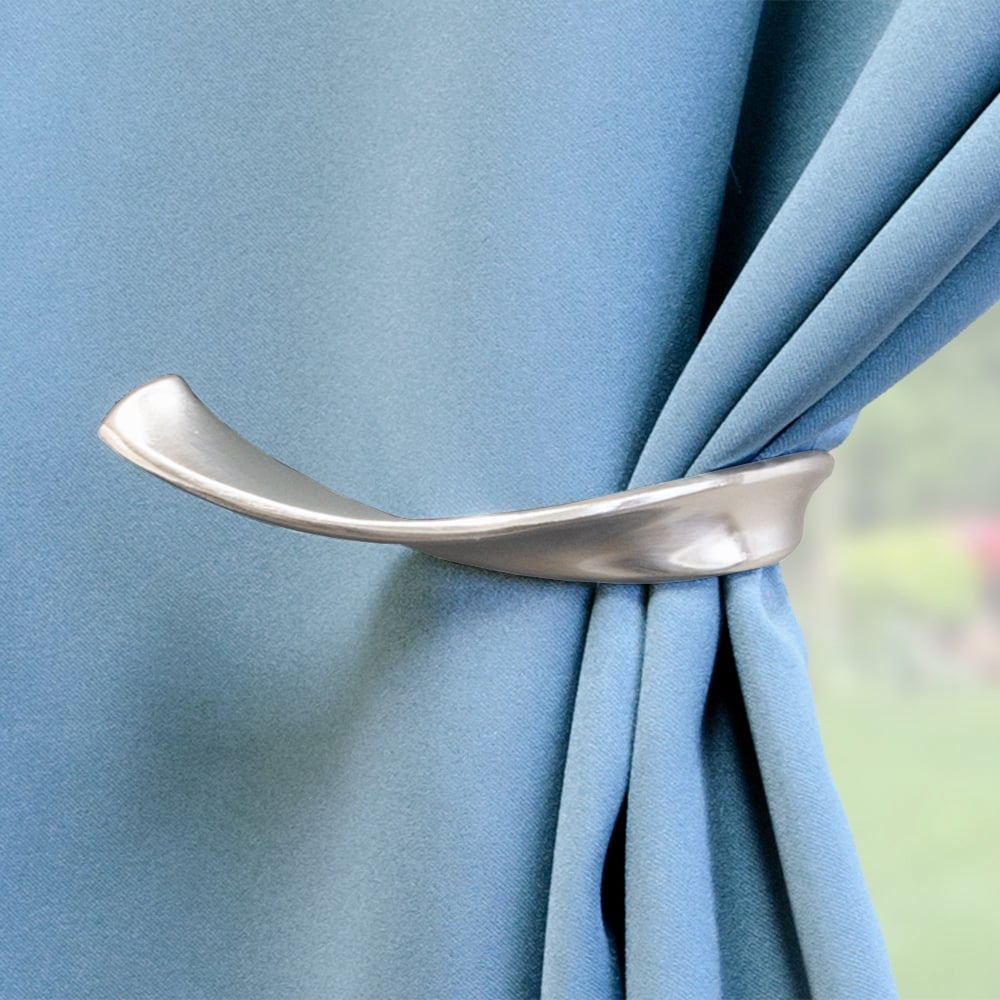 Lumino Plated Brushed Nickel Sashay Curtain Holdbacks (2 Count)