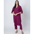 thumbnail image 3 of Moomaya Exclusive, Loosefit Kurta and Pants Set, Soft and Comfy Viscose Coord Set With Pockets, 3 of 9