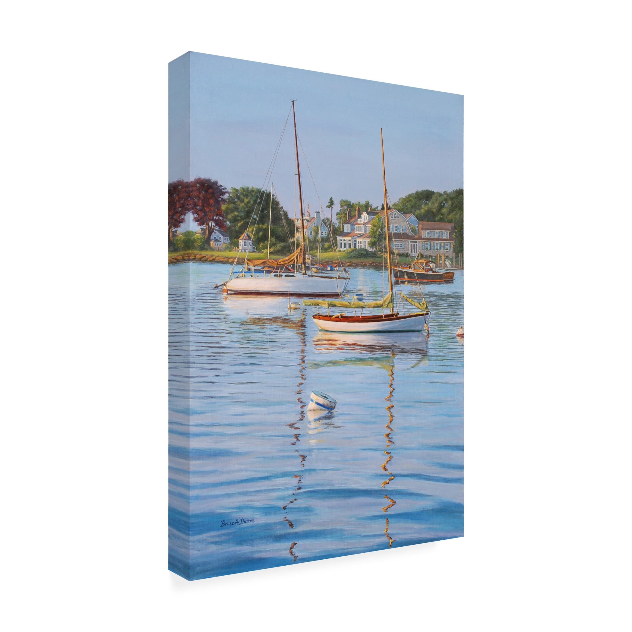 Canvas Wall Art - Bruce Dumas 'Peaceful Cove' Wall Art for Living Room, Bedroom, or Office Décor by Trademark Fine Art - 12 x 19 Inches