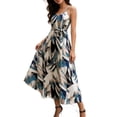 thumbnail image 2 of Levmjia Womens Strapless Floral Print Maxi Dress Sleeveless High Low Ruffle Hem Flowy A Line Casual Summer Dress Lightweight Breathable Elegant Dress Beach Vacation Party, 2 of 7