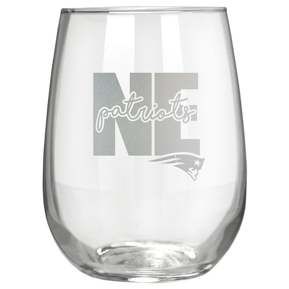 New England Patriots Etched 17oz. City Stemless Wine Glass