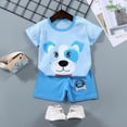 thumbnail image 2 of Kaprioy Toddler Boys Outfit SetsKids Baby Boys Short Sleeve Round Neck Cute Print Tshirt Shorts Toddler Clothes Set, 2 of 4
