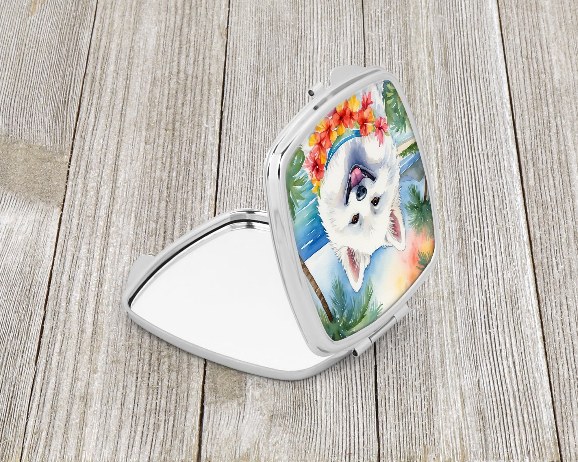 American Eskimo Luau Compact Mirror 2.75 in x 3 in