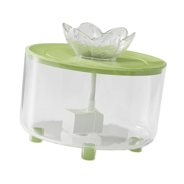 Fuente de agua automática para gatos, 1,5 L, compacta, base estable, silenciosa, regalo Verde