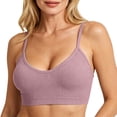 thumbnail image 5 of WAGUTH Women's Ribbed Camisole Sports Bras Thin Strap Wirefree Removable Pads Scoop Neck Comfort Yoga Gym Workout Bralettes, 5 of 8
