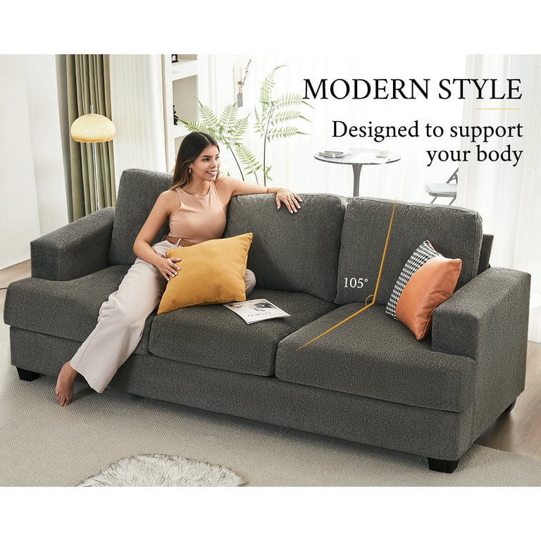 Amerlife Modern 89 inch 3 Seater Sofa, Comfy Deep Seat Couch