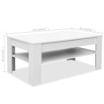thumbnail image 4 of vidaXL Table Basse Bois Manufacturé 110x65x48 cm Blanc, 4 of 4