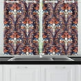 thumbnail image 2 of Mkhert Damask Pattern Blackout Window Curtain Kitchen Curtain 26X39 Inch, 2 Panels, 2 of 3
