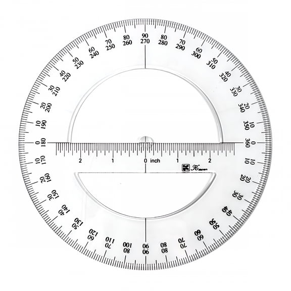 CCOCC 360 Degree Protractor Ruler Circle Measuring Tool for Drawing Measure Engineering Plastic