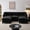 Black, variant on 96.5" Sectional Couch for Living Room, Upholstered Soft Chenille Fabric Sofa with Storage, 3-Seater with Two Ottomans U Shape Sofa (Beige)