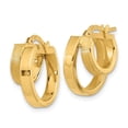 thumbnail image 2 of Diamond2Deal 14K Yellow Gold Polished and Brushed Square Tube Double Hoop Earrings for Women (L- 0.72 inch, W- 0.67 inch), 2 of 6