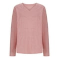 thumbnail image 6 of Womens V Neck T Shirts, Long Sleeve Shirts for Women Fall Casual Vintage Loose Fit Solid Color Crewneck Tees Workout Tops S-2XL, 6 of 7