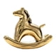 thumbnail image 3 of Estatua de caballo mecedor de cerámica, adorno artesanal moderno, coleccionable, galvanizada Oro, 3 of 9