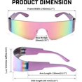 thumbnail image 6 of FEISEDY Futuristic Visor Punk Sunglasses Rimless One Piece Goggles Miorred Shades Women Men B2927, 6 of 8
