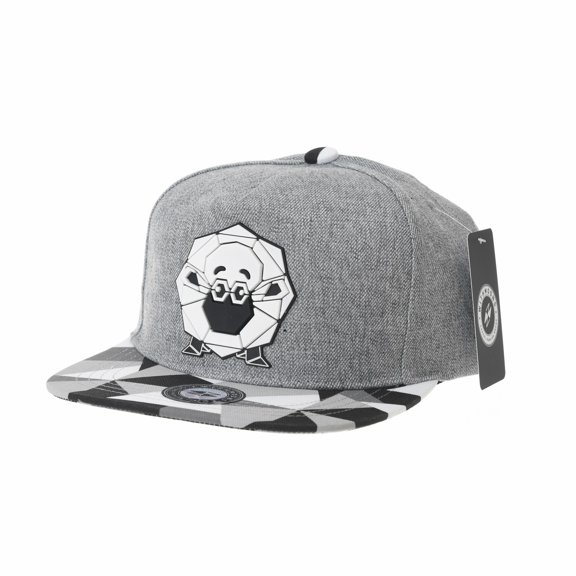 WITHMOONS Snapback Hat Loopy Sheep Paper Fold Patch Geometry Pattern Flat Brim Cotton Baseball Cap TR2937 (Grey)