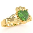 thumbnail image 2 of Claddagh Peridot Ring In Solid 14k Yellow Gold, 2 of 6