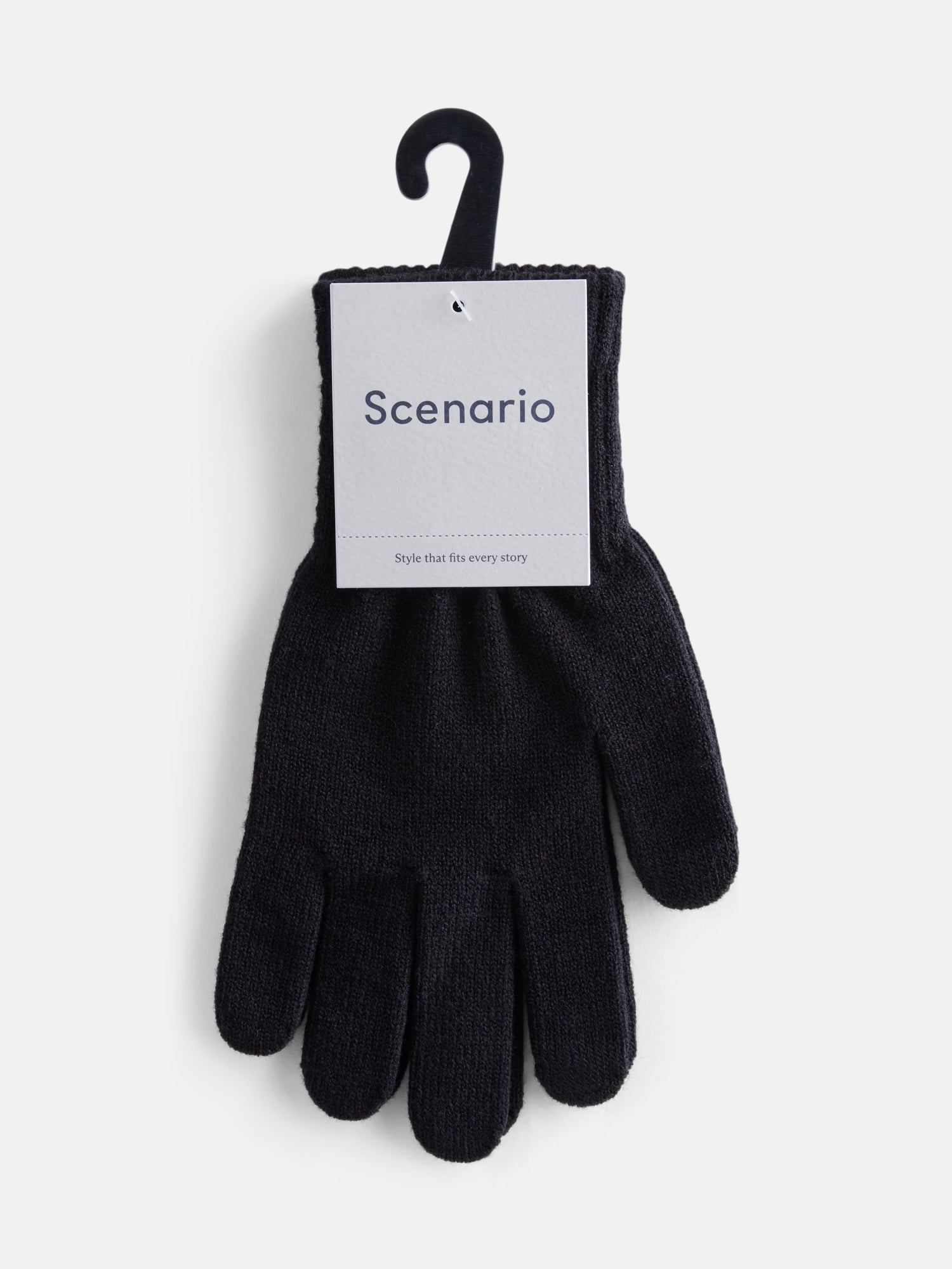 Scenario Women's Tech Touch Knit Gloves, Black Soot