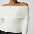 thumbnail image 2 of Stylish Women‘s Off Shoulder Tops in Slim Fit and Long Sleeve Ribbed Design, 2 of 6