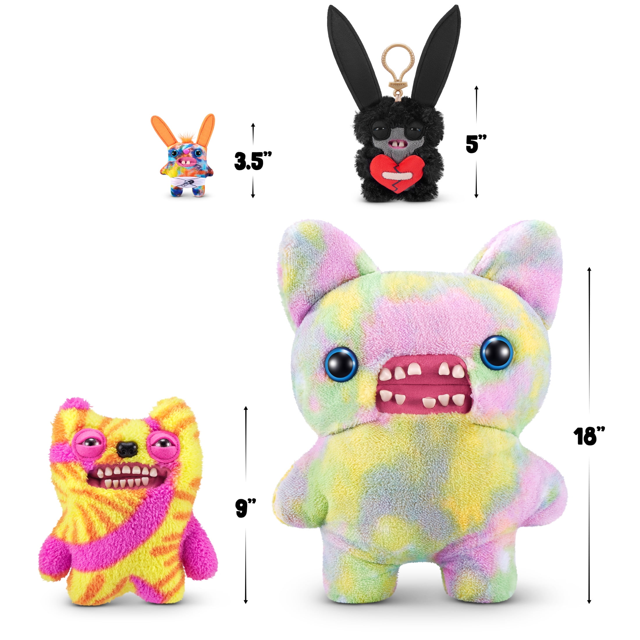 Fuggler Key Rings 5 inch (Lord Long Ears) Ugly Monster Plush, Stuffed Animal Key Chain Toy by ZURU