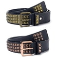 thumbnail image 4 of Cinturón con remaches de cuentas cuadradas para hombre y mujer, cinturón piramidal de Metal, Hardware Punk, cinturón vaquero Y2K, cinturón de diseñador, novedad de 2023, 4 of 5