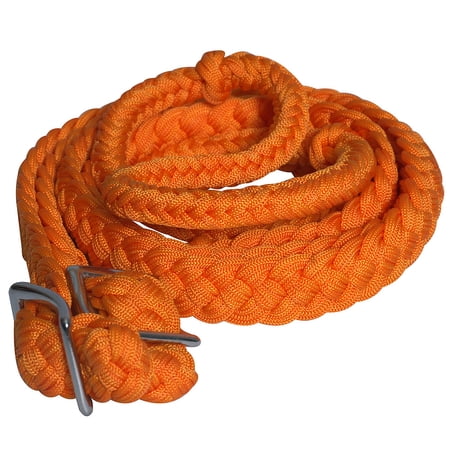 1 X 8Ft Hilason Braided Poly Barrel Horse Racing Flat Reins Orange