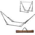 thumbnail image 1 of Outsunny Support de Hamac en Acier 2-en-1, Support de Filet de Hamac Pliable, Noir, 1 of 10