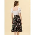 thumbnail image 4 of AllegK Faldasmedpiercon estampado floral y cintuelástialpamujer Negro S, 4 of 5