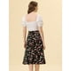 thumbnail image 4 of AllegK Faldasmedpiercon estampado floral y cintuelástialpamujer Negro XS, 4 of 5