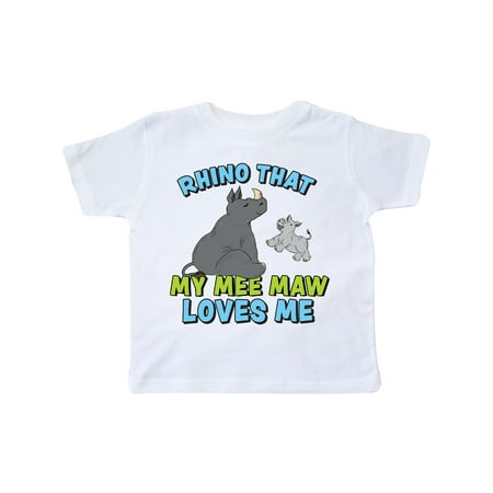

Inktastic Rhino That My Mee Maw Loves Me with Cute Rhinos Gift Toddler Boy or Toddler Girl T-Shirt