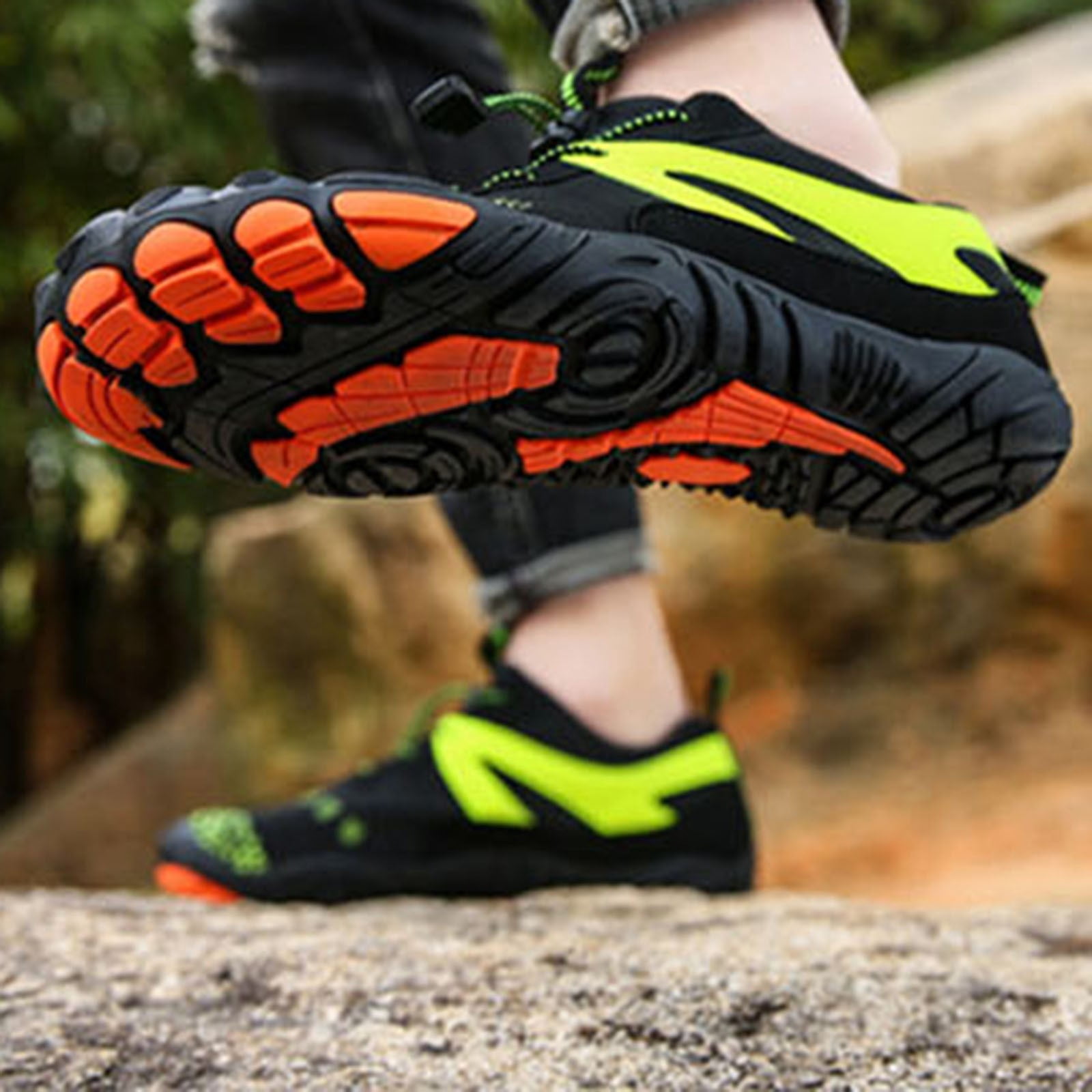 Womens Lightweight Breathable Quick Dry Water Hiking Shoes Non Slip Barefoot Trail Outdoor Athletic Sneakers Green,Size 8.5