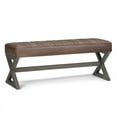 thumbnail image 1 of Salinger 48" Wd.Ottoman Bench in Distressed Chestnut Brown Faux Leather, 1 of 7