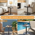thumbnail image 4 of Outdoor Round Side Table, Black Aluminum 22" Small Coffee End Table Suitable for Patio Garden Backyard Porche Pool & Lawn, 4 of 10