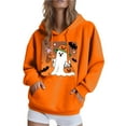 thumbnail image 2 of Delliss Women's Hooded Long Sleeve Pullover Fashion Hiking Sweatshirts Basic Top Orange XXXL, 2 of 6